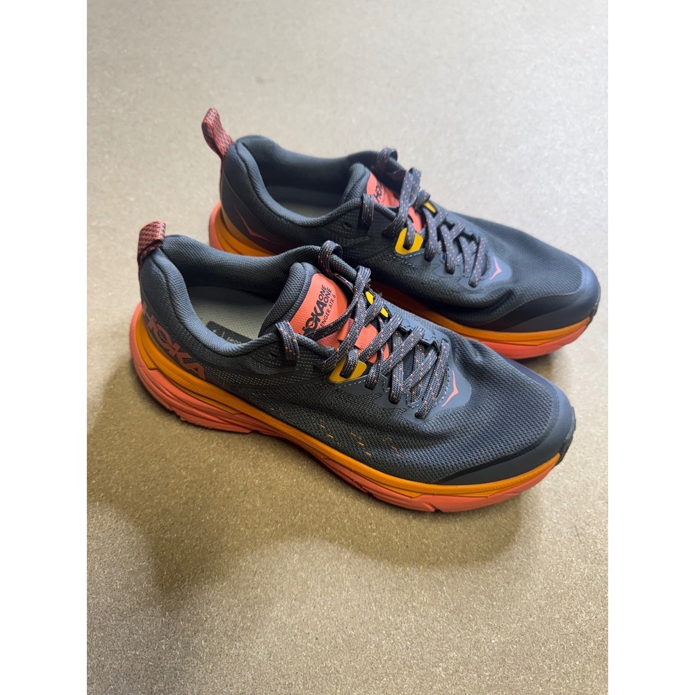Hoka One One Womens Challenger ATR 7 Trail Running Shoes Grey Orange Size 7.5B - Picture 2 of 9